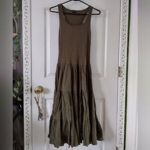 Army Green Drop Waist Dress